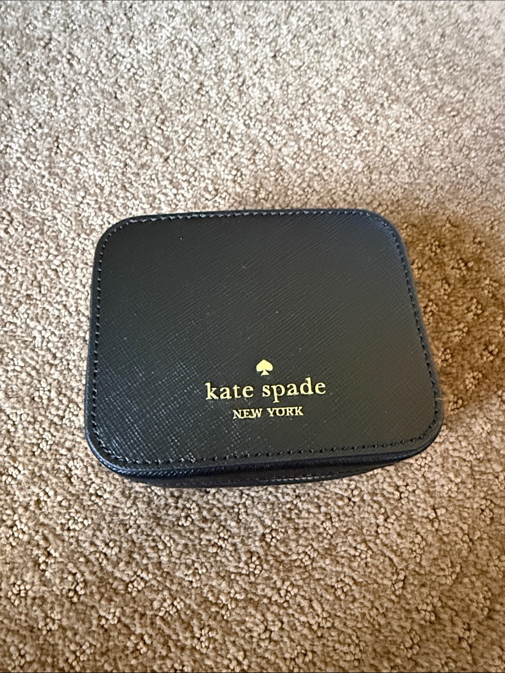 kate spade Black Jewelry Travel Case with Gold Logo